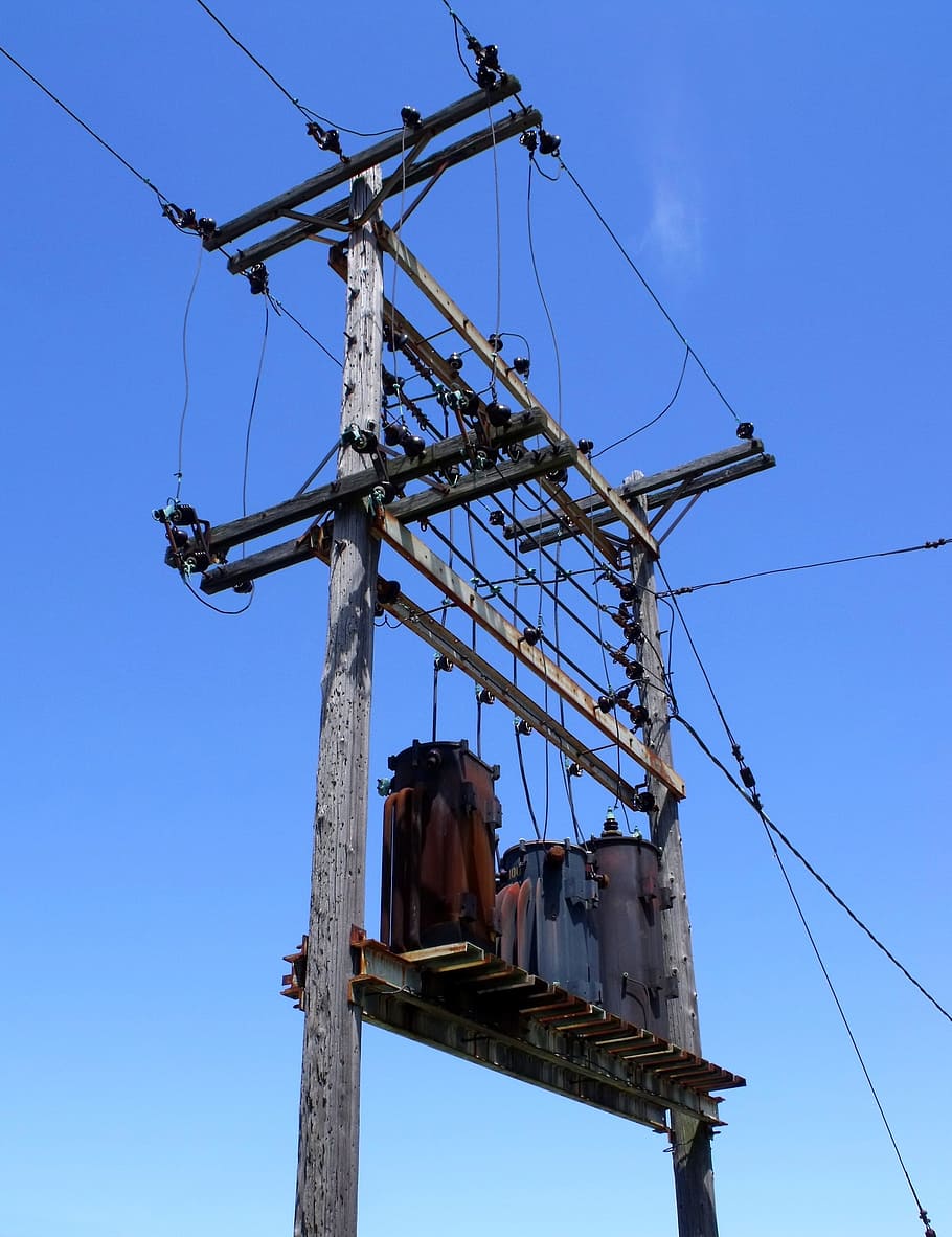 Substation, transfomer, stepdown, electricity, power, power line, HD wallpaper