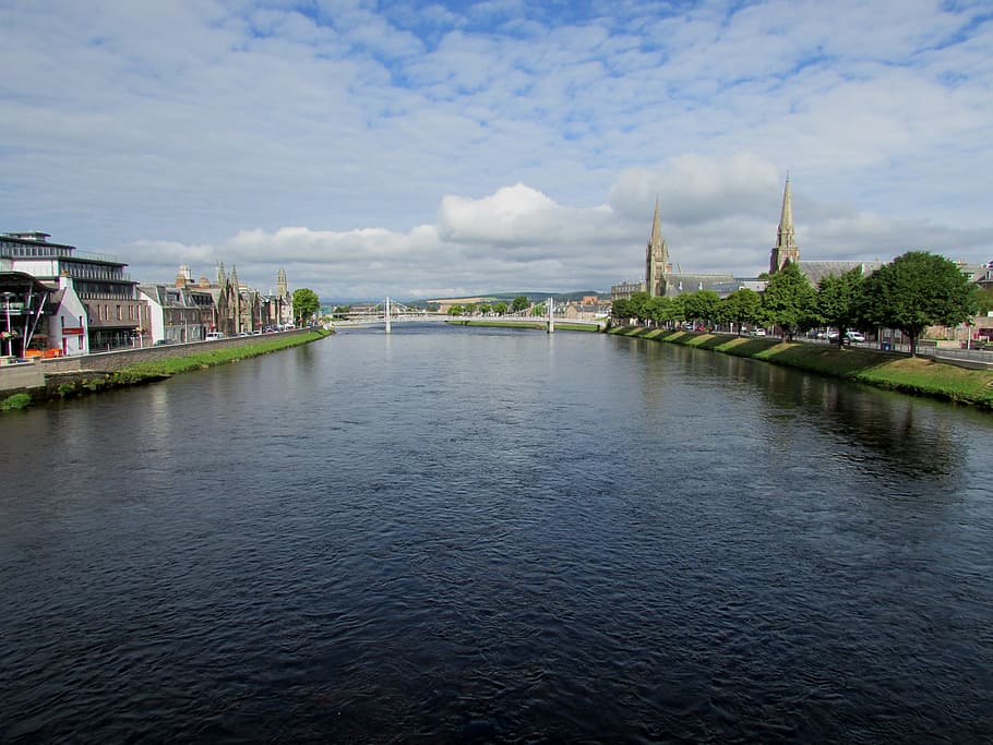 Scotland, Inverness, River, River, Ness, scottish, highland, HD wallpaper