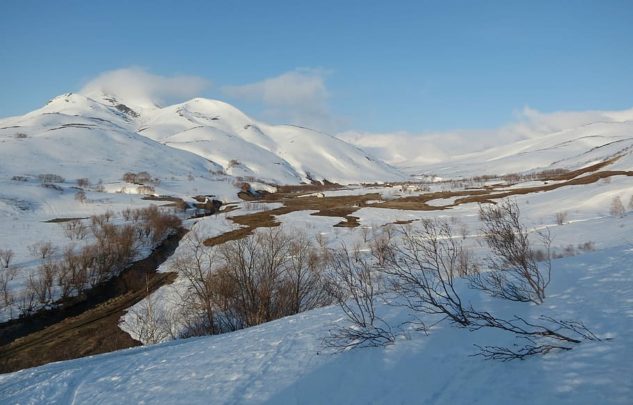 Hd Wallpaper Mountains Valley Winter Spring Nature Landscape Kamchatka Wallpaper Flare