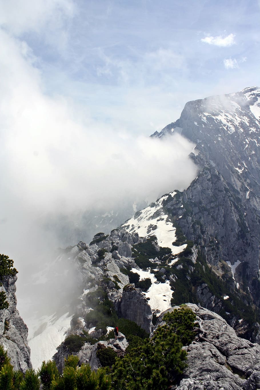 fog, mystical, ghostly, mountains, berchtesgadener land, alpine HD wallpaper