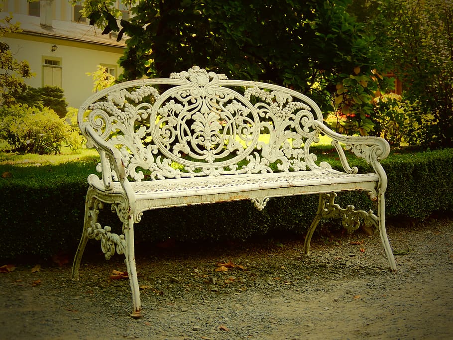 bench, park, recreation, sit, session, vintage, plant, seat HD wallpaper