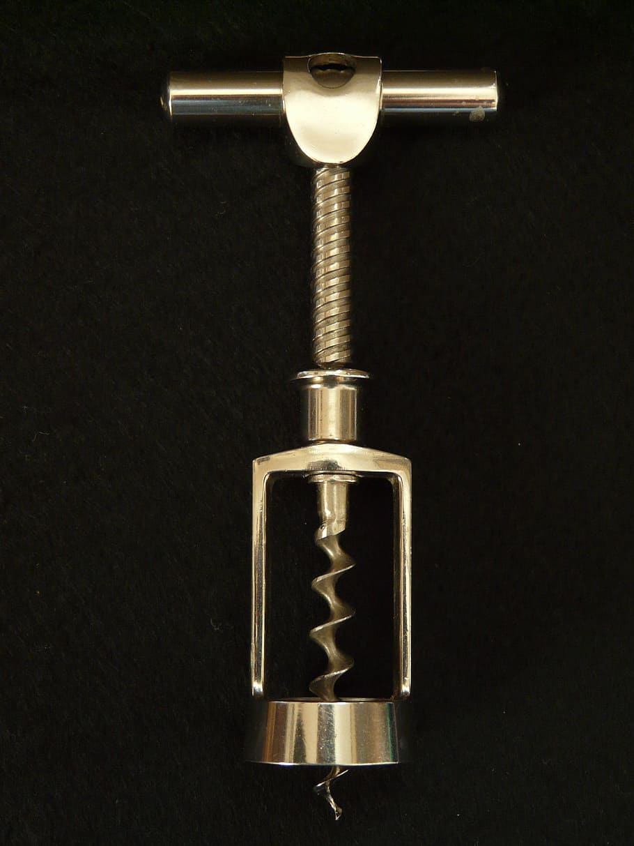 Corkscrew, Tool, Bottle, Open, bottle opener, gold colored HD wallpaper