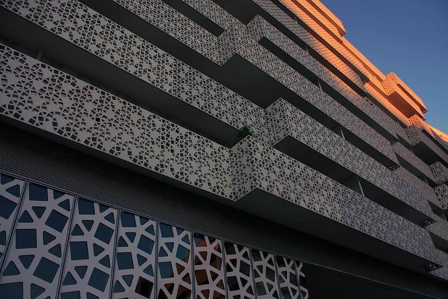 Building, Facade, Architecture, new building, lace concrete HD wallpaper