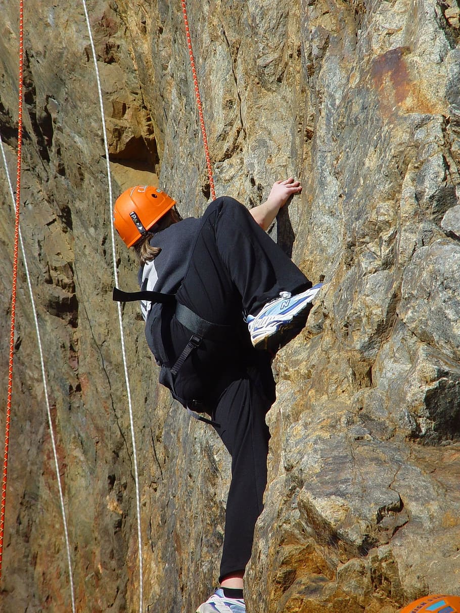 Mountain, Rock, Face, Climber, climbing, man, exercise, nature HD wallpaper