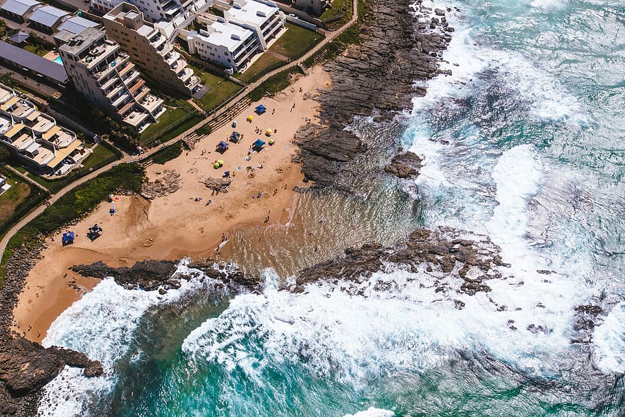 Beach and Shoreline landscape in Durban, South Africa, photos