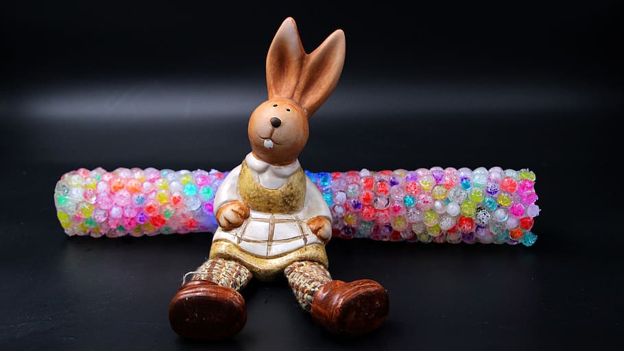 easter bunny, easter eggs, studio shot, toy, representation HD wallpaper