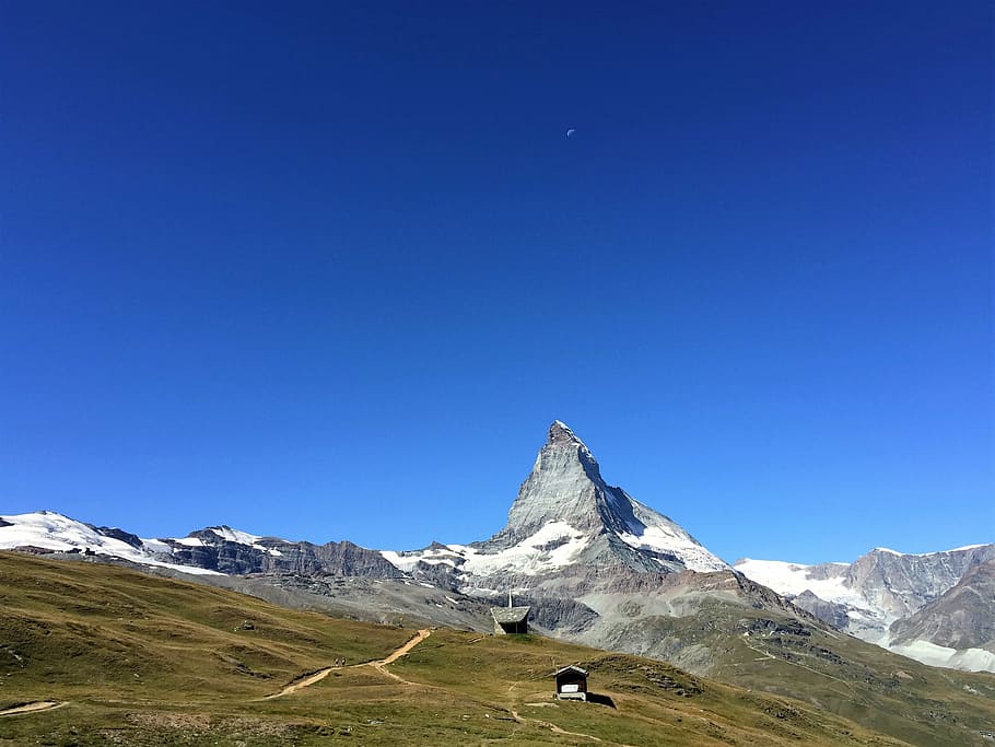 alpine, switzerland, nature, matterhorn, snow, zermatt, south, HD wallpaper