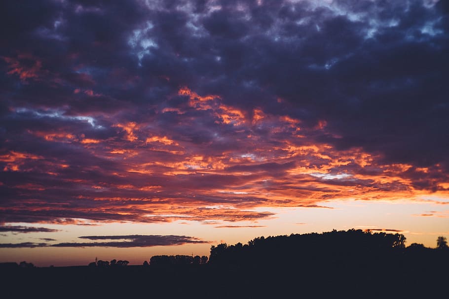 atmosphere, backlit, cloudscape, dark, dark clouds, dawn, dramatic HD wallpaper