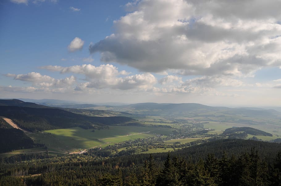 View, Landscape, Mountains, Top, top view, poland, clouds, summer HD wallpaper
