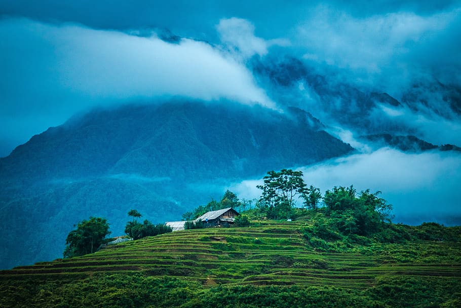 HD wallpaper: landscape, vietnam, mountain, nature, house, environment ...