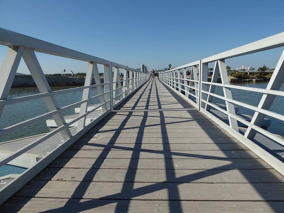 Bridge, Symmetry, Architecture, Shadow, lines, repetition, bridge - man made structure HD wallpaper