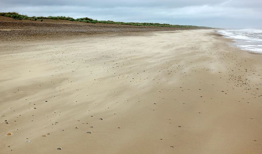 beach, empty, sand, shore, desolate, alone, lonely, sea, seascape, HD wallpaper
