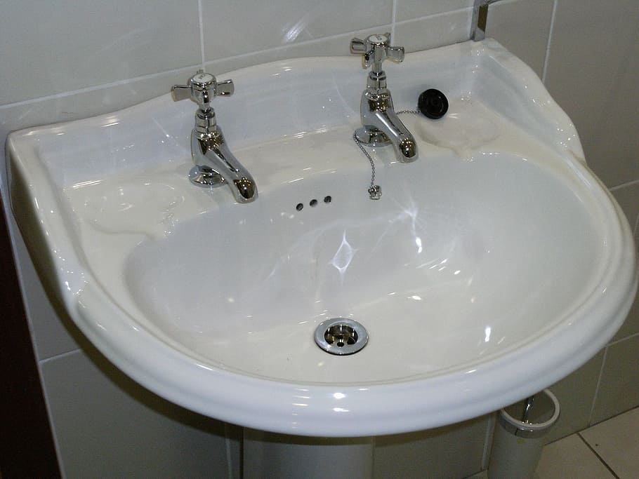 Bathroom, Sink, Basin, White, domestic bathroom, hygiene, faucet HD wallpaper