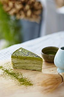 Matcha crepe, sweets, cake, gift, dessert, greentea, ghostsweets HD wallpaper