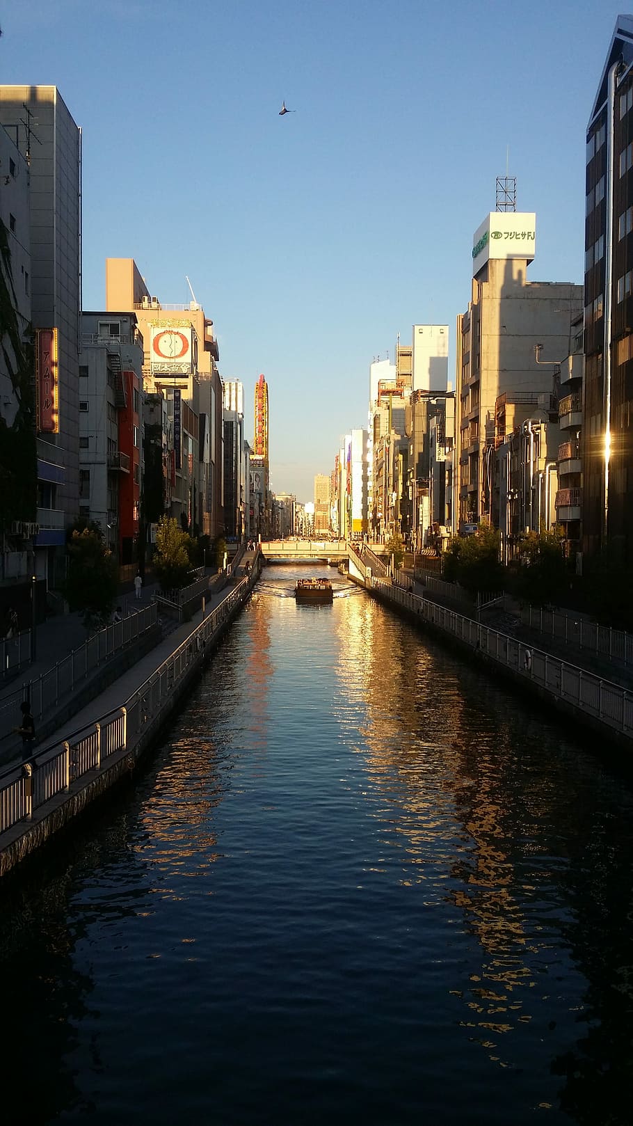 Japan, Osaka, River, City, architecture, building exterior
