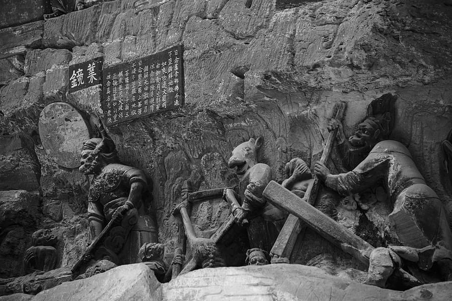black and white, hell, ghost, history, architecture, the past HD wallpaper