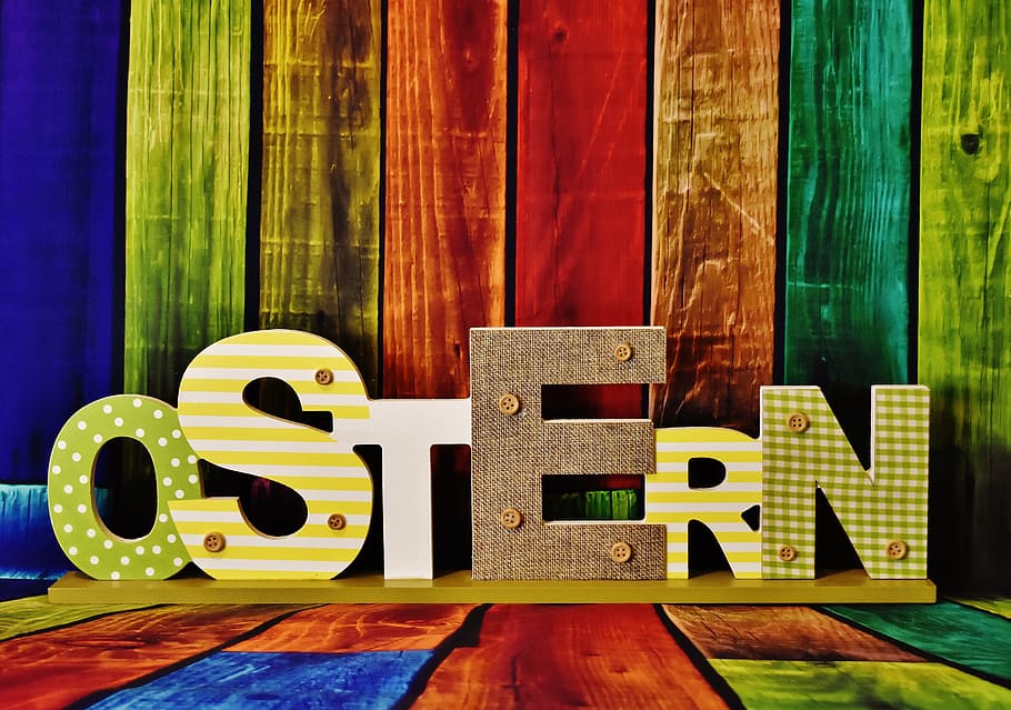 Letters, Colorful, Happy Easter, word, multi colored, number HD wallpaper