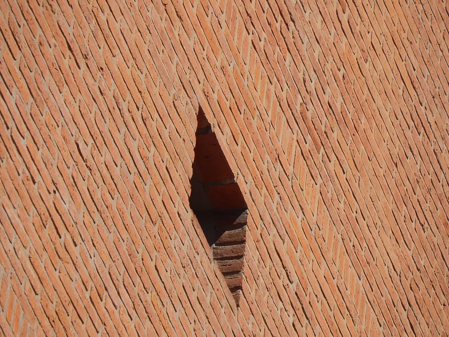 wall, bricks, window, full frame, backgrounds, pattern, brown HD wallpaper