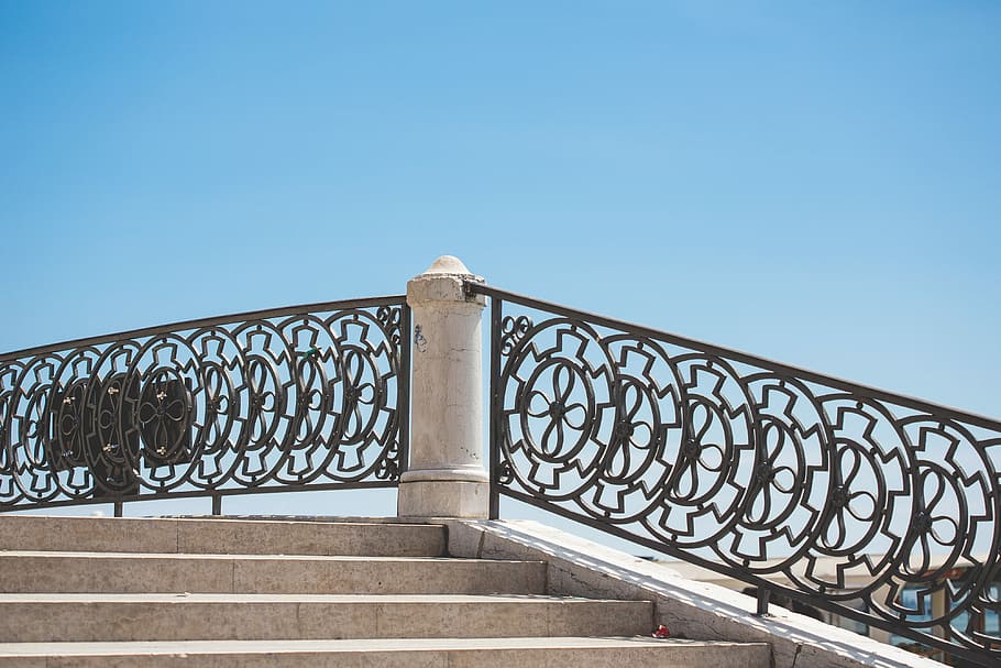 Stairs and Old Vintage Handrails in Venice, Italy, architecture