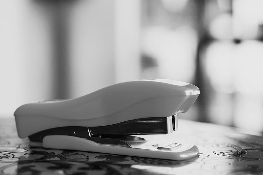 Stapler, Office, indoors, no people, day, close-up, focus on foreground HD wallpaper