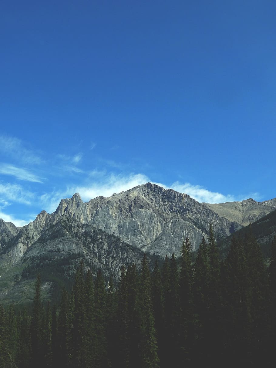 gray mountain scenery during daytime, top view of alps mountain HD wallpaper