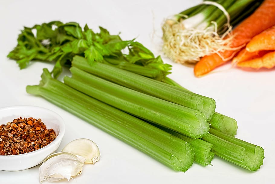 vegetables and garlic, soup greens, celery, food, healthy, diet, HD wallpaper
