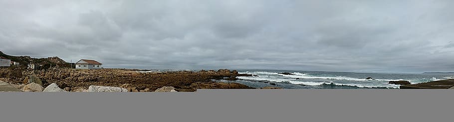 beach, camelles, cloudy, sea, cloud - sky, land, water, architecture HD wallpaper