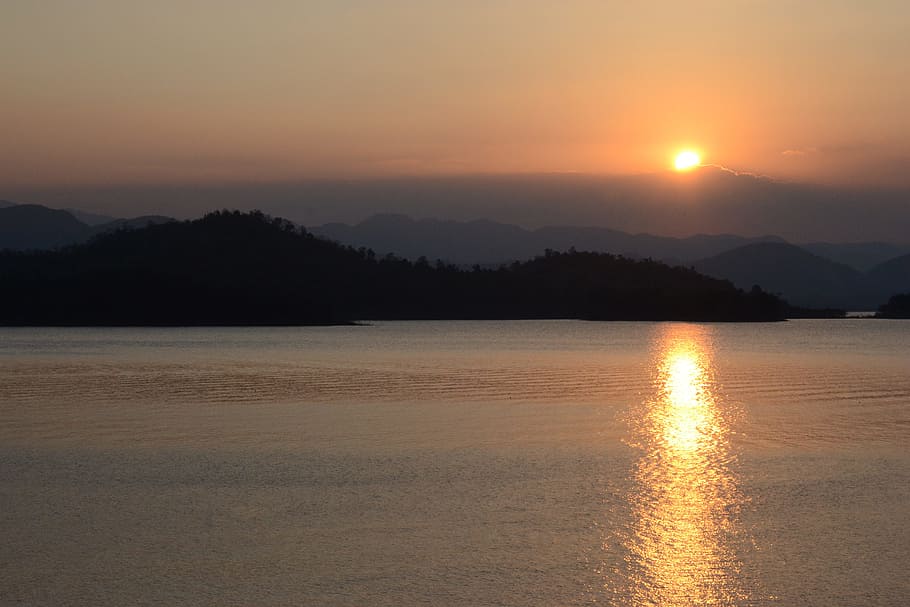 thailand, wall, sunset, landscape, kaengkrachan, phetchaburi HD wallpaper