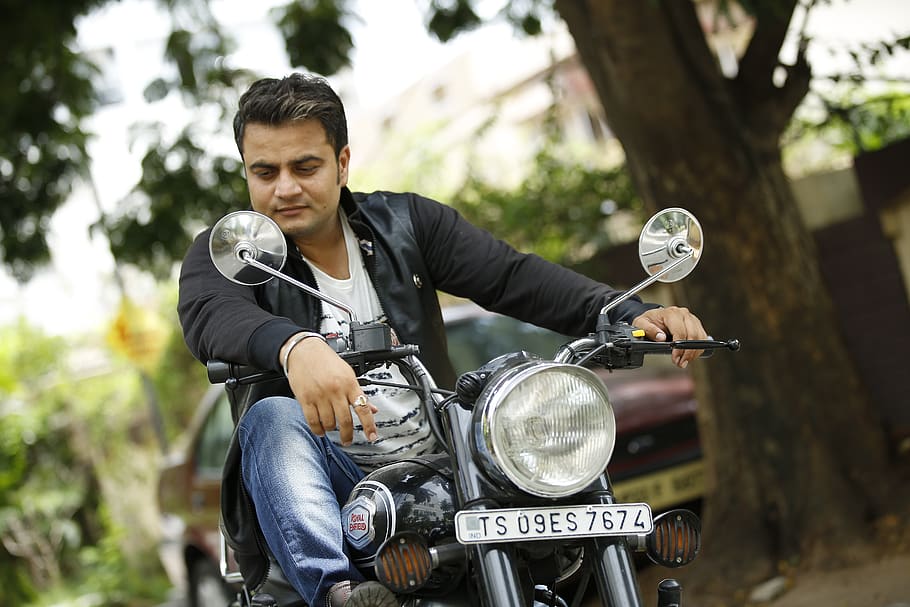 enfield, bullet, leather jackets, motorcycle, mode of transportation HD wallpaper