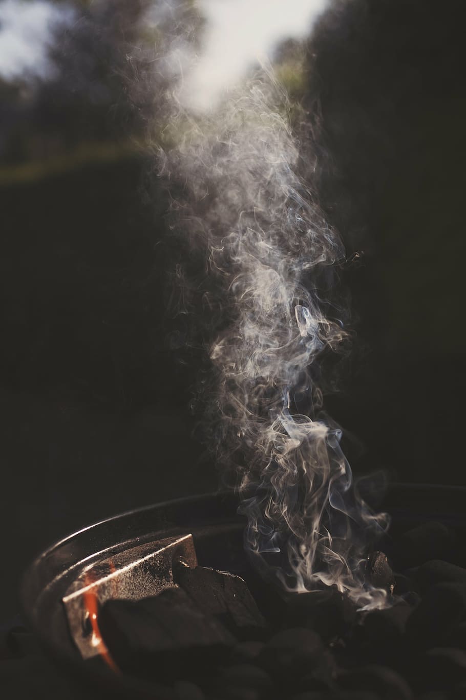 smoke, grill, hot, burn, wood, meat, heat, barbecue, delicious HD wallpaper