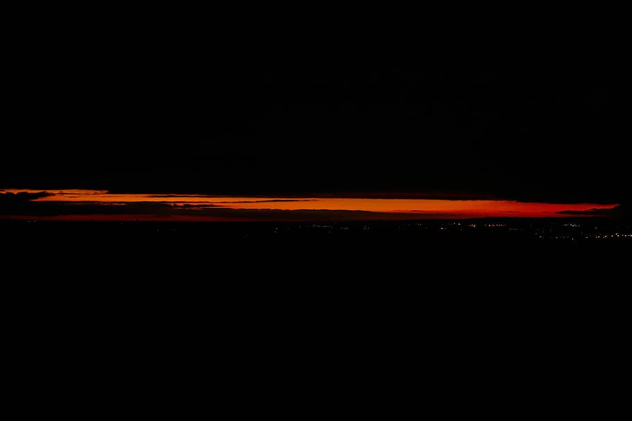 untitled, sunset, sunrise, night, dark, orange, no people, sky HD wallpaper