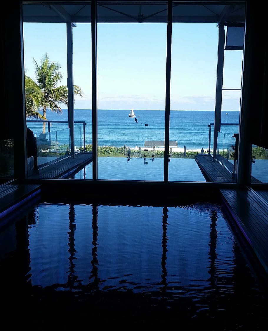 room, ocean, water, view, sea, boca resort, boca raton, window, HD wallpaper