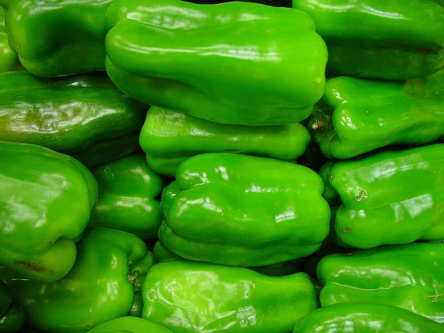 capsicum, green, pepper, vegetables, plants, flora, green color HD wallpaper
