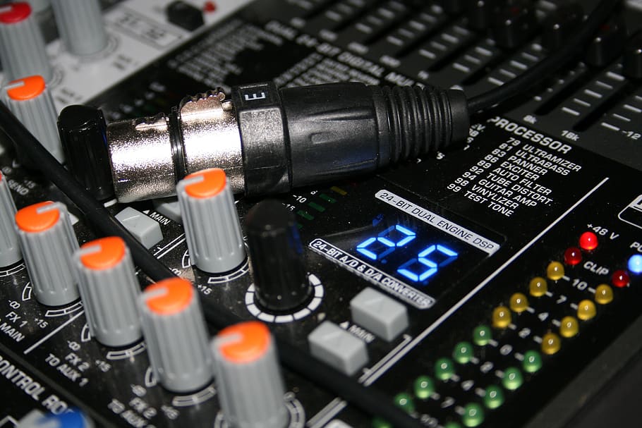 technology, mixer, sound, close-up, control, equipment, black color HD wallpaper