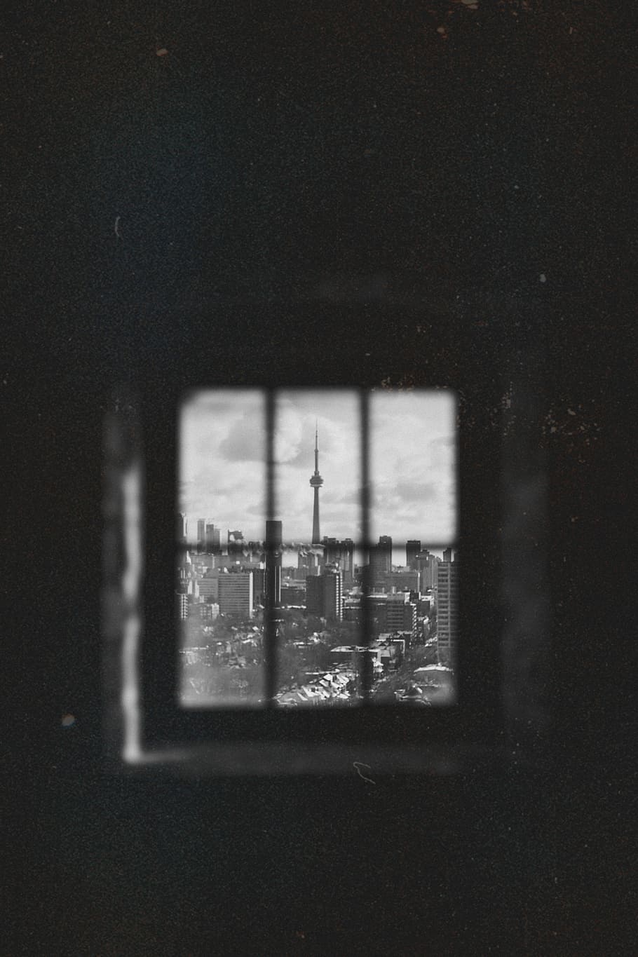 Toronto Views, grayscale photo of oriental pearl tower, city