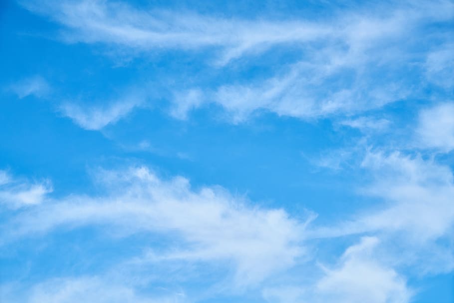 white clouds under blue sky at day, background, composition, space, HD wallpaper