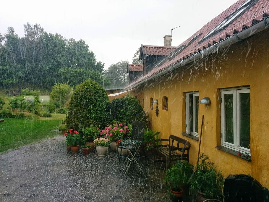 Hail, Astrup, Thunder, Rain, Storm, building exterior, house HD wallpaper