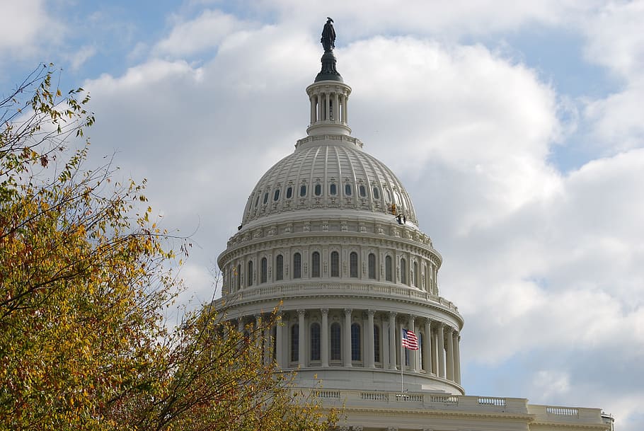 Capitol Hill, Washington, USA, building, clouds, sky, city HD wallpaper