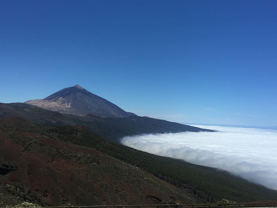 cloud, mountain, volcano, tenerife, sky, scenics - nature, beauty in nature HD wallpaper