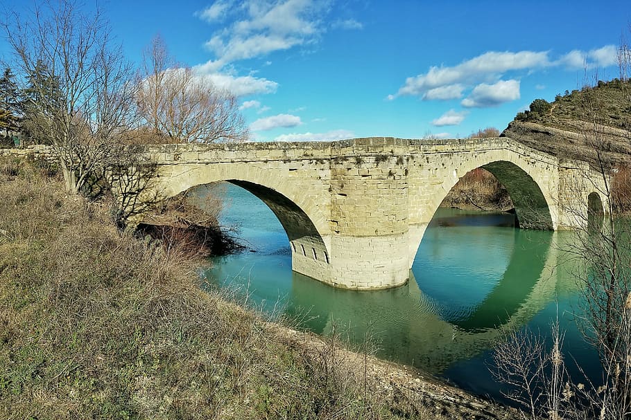 bridge, graus, medieval, river, esera, medieval architecture HD wallpaper