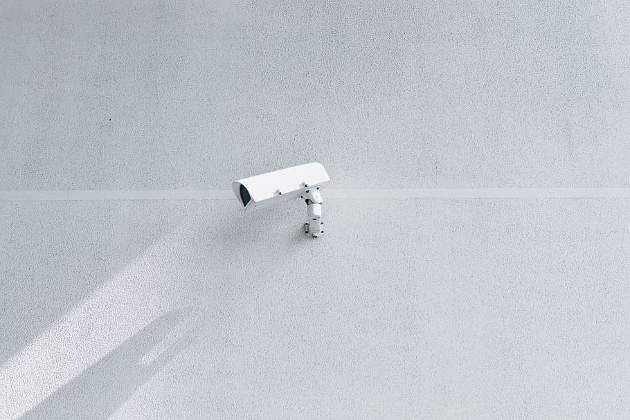 white box security camera on wall, white bullet camera, leaning HD wallpaper