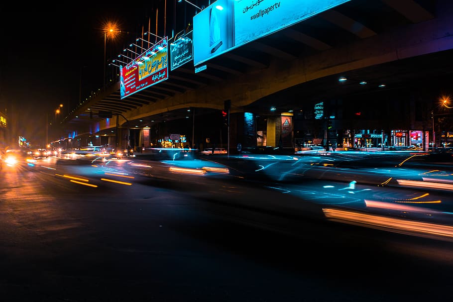 Time Lapse Photography of City Street during Nighttime, action HD wallpaper