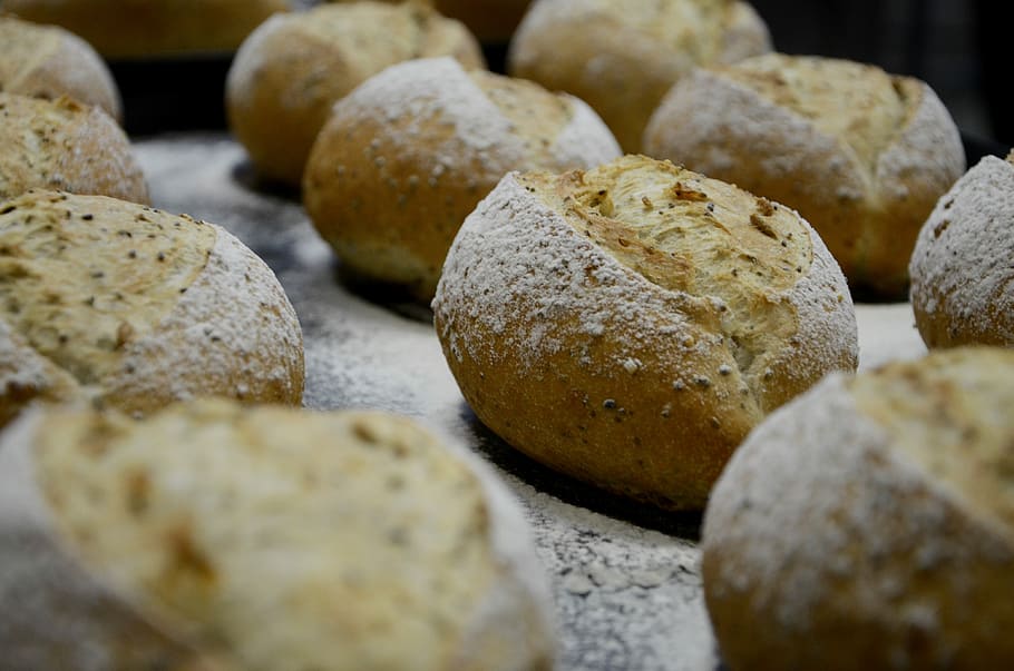 bread, cooking, bakery, kitchen, table, flour, wheat, dough HD wallpaper