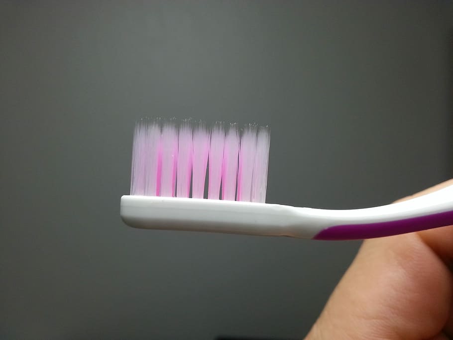 person holding pink and white toothbrush, Toothpaste, Clean HD wallpaper
