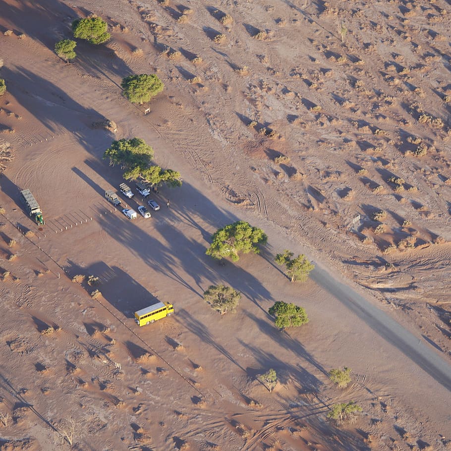 namibia, dune, desert, africa, sand dune, sossusvlei, aerial View HD wallpaper