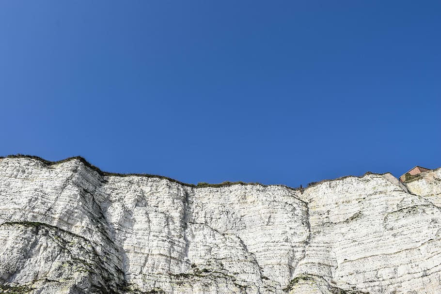 beige mountain, white cliff during daytime, sky, blue, rocks HD wallpaper