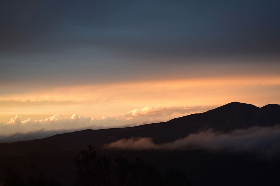 aerial photography of mountain, photography of cloudy mountain HD wallpaper