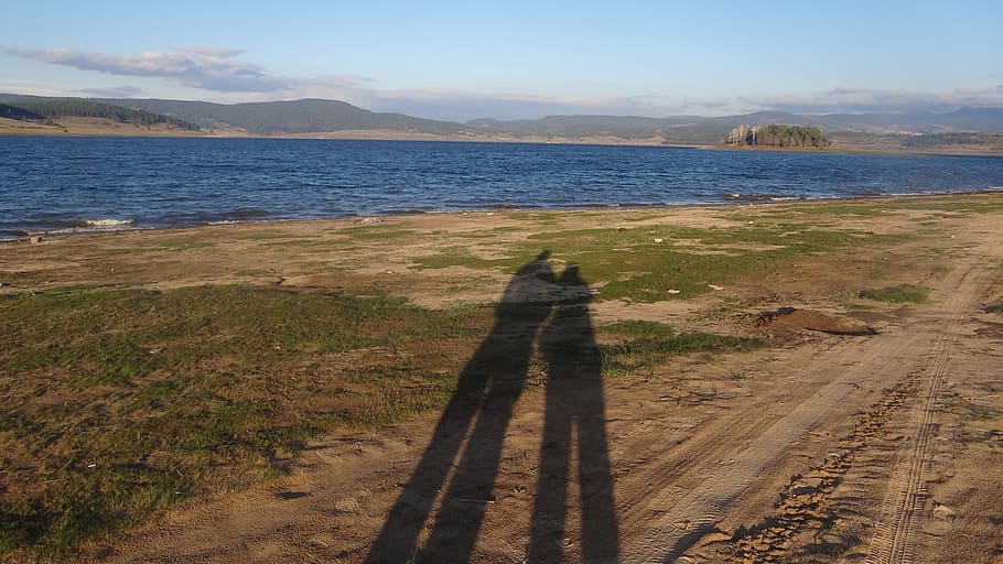 Shadows, Road, Lake, Landscape, wilderness, scenery, natural HD wallpaper