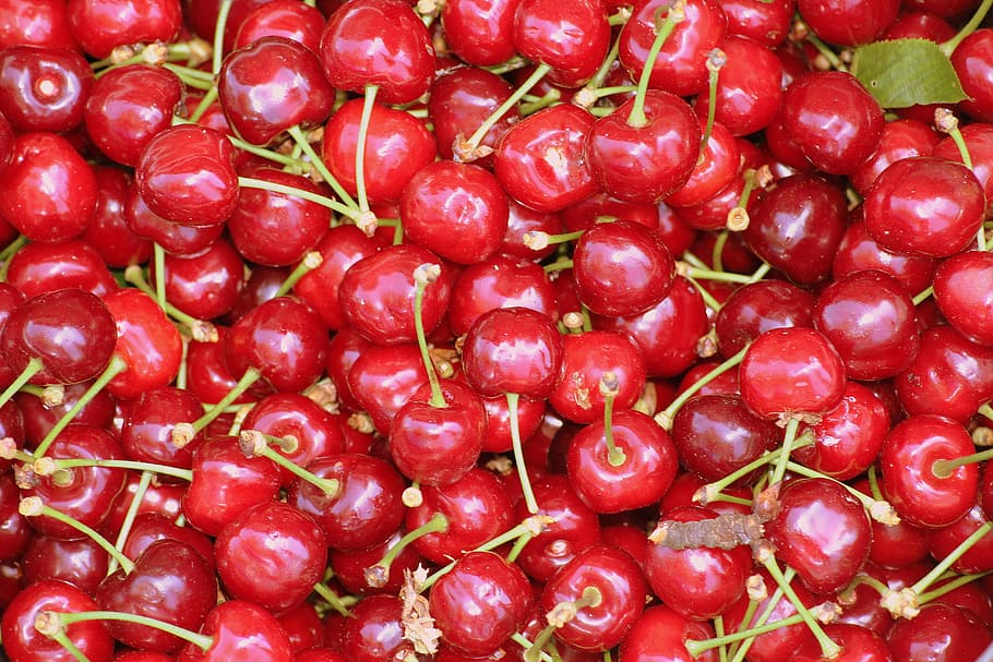 red cherry fruit lot, cherries, mature, eating, nature, fresh HD wallpaper