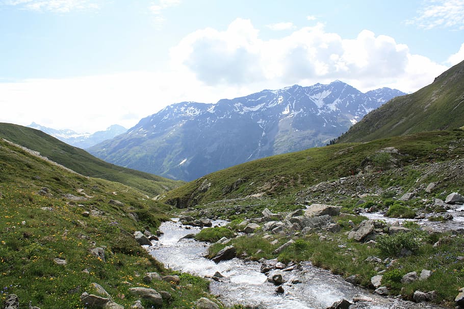 River, Mountain, Switzerland, nature, landscape, scenics, outdoors HD wallpaper